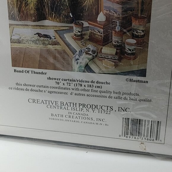 Hautman Brothers Horse Fabric Shower Curtain 'Band of Thunder' NEW 70x72 Inch - Picture 2 of 3